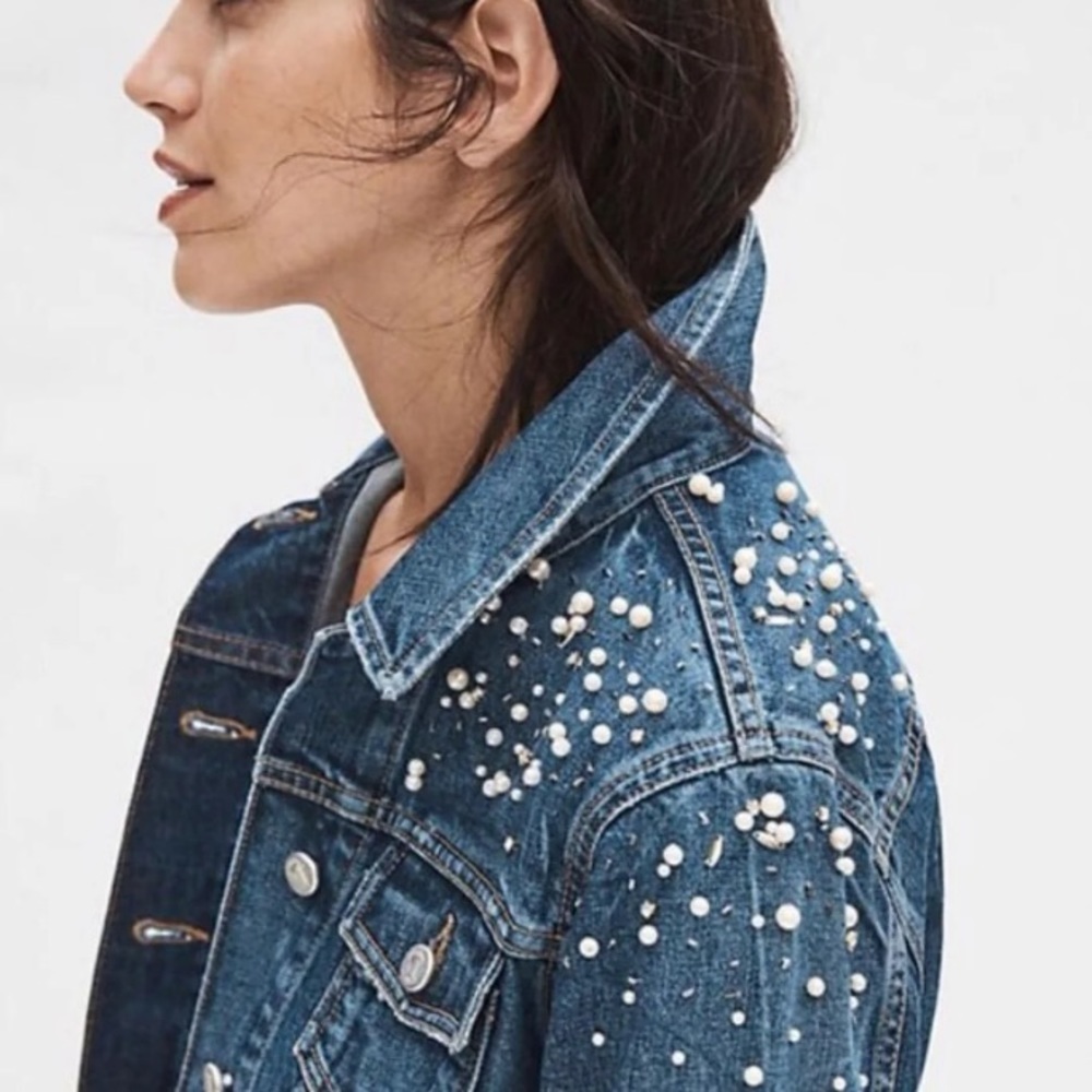 NWT Pilcro and the Letterpress Pearl Denim Jacket